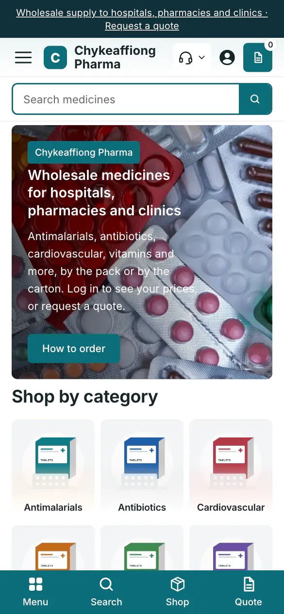 Haat par Pharmacy wholesale, mobile par