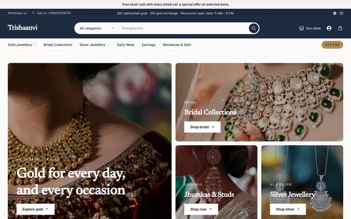 Jewellery on Zari, on a desktop