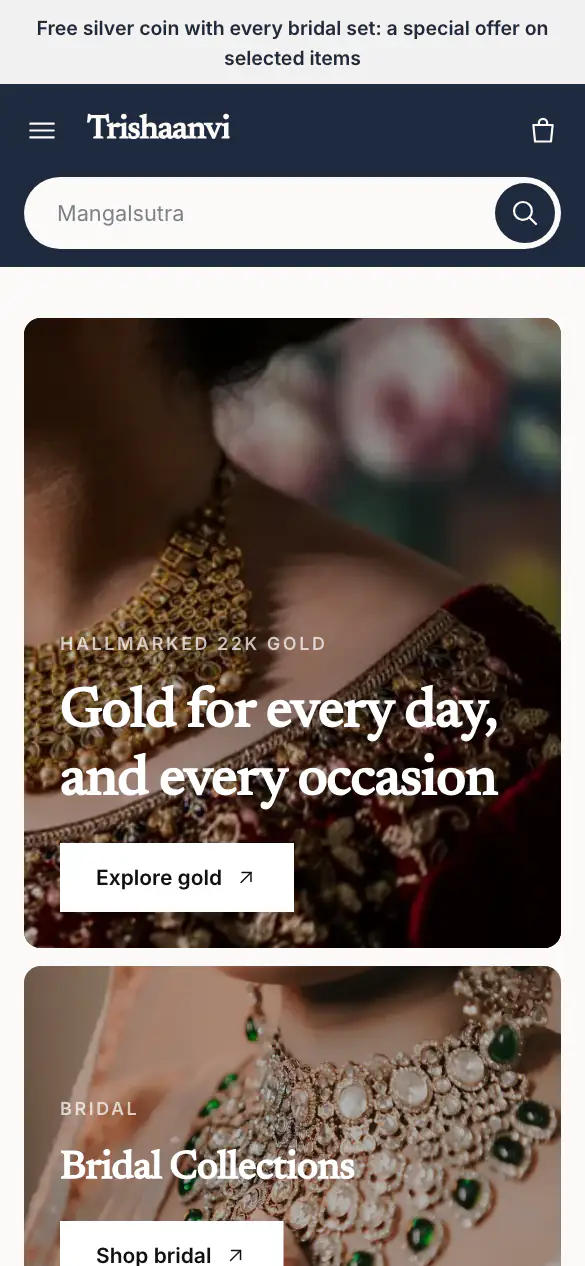 Jewellery on Zari, on a mobile